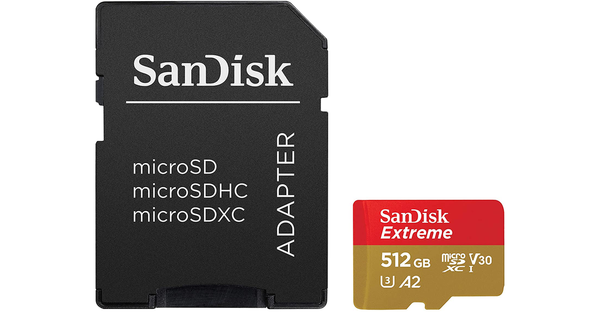 MICRO SD SANDISK CON/ADP. CLAS 10  512GB 160MB/90MB EXTREME