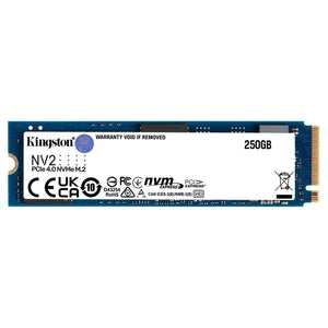 Unidad de Estado Sólido Kingston NV2, 250GB NVMe, PCIe 4.0, Lectura 3000 MB/s Escritura 1300 MB/s