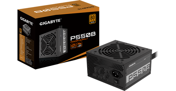 Fuente de poder Gigabyte P550B, 550W, Certificada 80+ Plus Bronze, No modular, Color negro