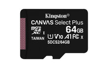 Cargar imagen en el visor de la galería, MEMORIA KINGSTON MICROSD C/ADAPT SELECT PLUS 64 GB