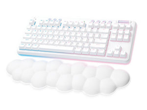 Teclado Gamer Logitech G715, Wired, Switch GX Brown, RGB, Reposamuñecas, Blanco Niebla, Inglés