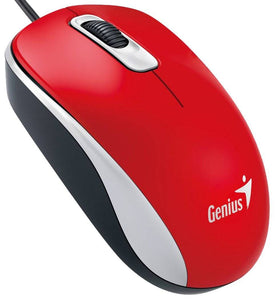 Mouse Genius DX-110, USB, Óptico, 3 botones, Ambidiestro, Rojo