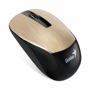 Mouse Inalámbrico Genius NX-7015, 3 Botones, 1.600 DPI, Receptor USB, Negro/Dorado