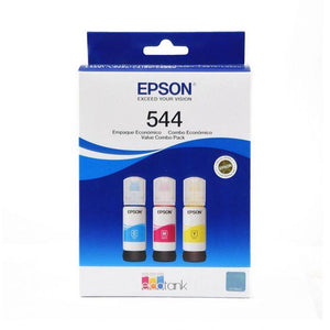 Pack de Botellas de Tinta Original Epson T544, Amarillo - Cian - Magenta, 65ml, 3 Unidades