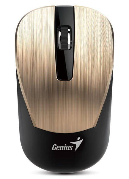 Mouse Inalámbrico Genius NX-7015, 3 Botones, 1.600 DPI, Receptor USB, Negro/Dorado