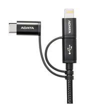 Cargar imagen en el visor de la galería, Cable Micro USB 3 en 1 ADATA, Black