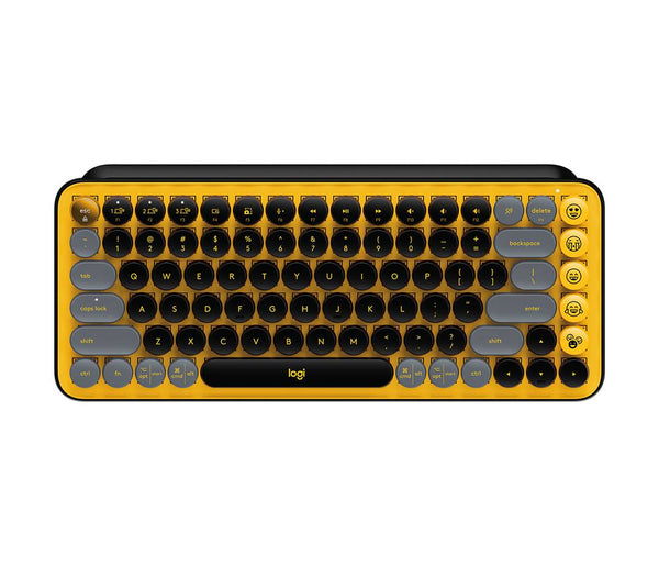 Teclado Logitech Pop Keys, Inalámbrico, Formato Mini, Teclas Multimedia, Yellow/Black