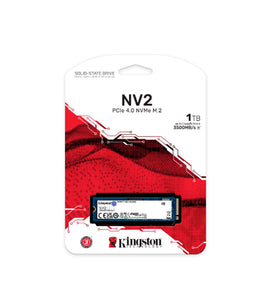 Unidad de Estado Sólido Kingston NV2, 1TB NVMe, PCIe 4.0, Lectura 3500 MB/s Escritura 2100 MB/s